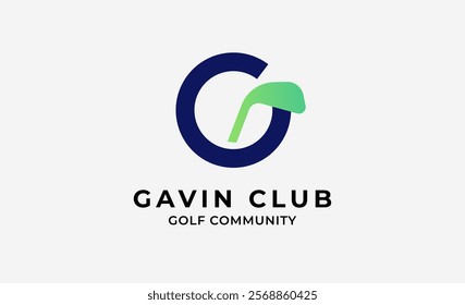 Monogram logo design initial G and Golf. Golf ball, golf stick and sport typography concept. Club and community template design. Club and community template design.