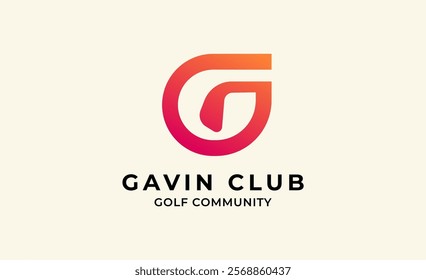 Monogram logo design initial G and Golf. Golf ball, golf stick and sport typography concept. Club and community template design. Club and community template design.