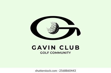 Monogram logo design initial G and Golf. Golf ball, golf stick and sport typography concept. Club and community template design. Club and community template design.