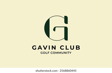 Monogram logo design initial G and Golf. Golf ball, golf stick and sport typography concept. Club and community template design. Club and community template design.