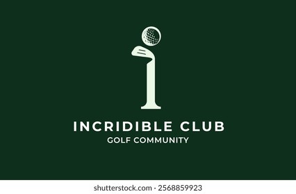 Monogram logo design initial i and Golf. Golf ball, golf stick and sport typography concept. Club and community template design. Club and community template design.