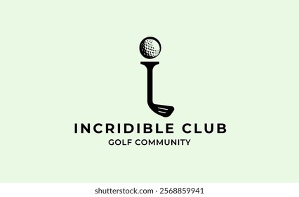 Monogram logo design initial i and Golf. Golf ball, golf stick and sport typography concept. Club and community template design. Club and community template design.