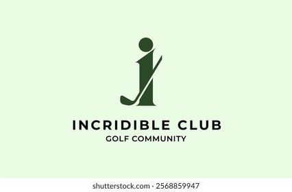 Monogram logo design initial i and Golf. Golf ball, golf stick and sport typography concept. Club and community template design. Club and community template design.