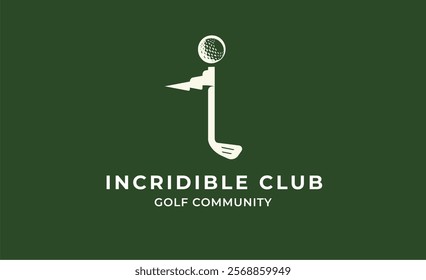 Monogram logo design initial i and Golf. Golf ball, golf stick and sport typography concept. Club and community template design. Club and community template design.