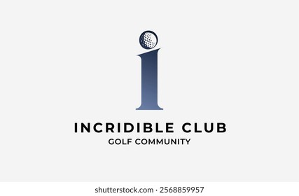 Monogram logo design initial i and Golf. Golf ball, golf stick and sport typography concept. Club and community template design. Club and community template design.