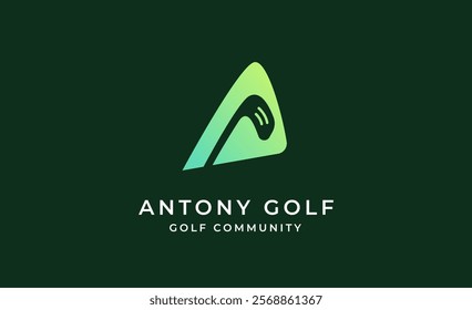 Monogram logo design initial A and Golf. Golf ball, golf stick and sport typography concept. Club and community template design.