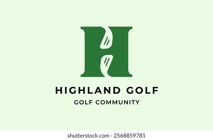 Monogram logo design initial H and Golf. Golf ball, golf stick and sport typography concept. Club and community template design. Club and community template design.