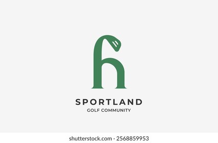 Monogram logo design initial H and Golf. Golf ball, golf stick and sport typography concept. Club and community template design. Club and community template design.