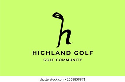 Monogram logo design initial H and Golf. Golf ball, golf stick and sport typography concept. Club and community template design. Club and community template design.