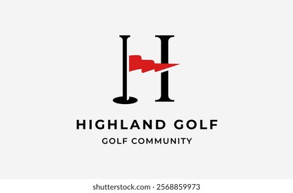 Monogram logo design initial H and Golf. Golf ball, golf stick and sport typography concept. Club and community template design. Club and community template design.