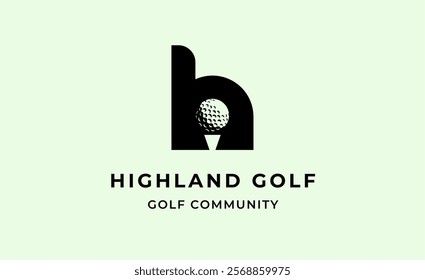 Monogram logo design initial H and Golf. Golf ball, golf stick and sport typography concept. Club and community template design. Club and community template design.