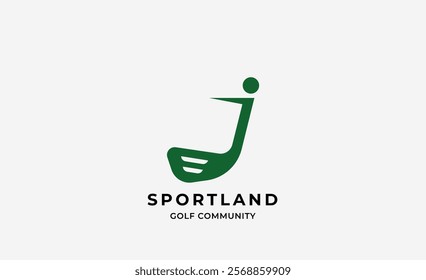 Monogram logo design initial J and Golf. Golf ball, golf stick and sport typography concept. Club and community template design. Club and community template design.