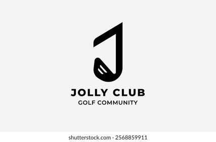 Monogram logo design initial J and Golf. Golf ball, golf stick and sport typography concept. Club and community template design. Club and community template design.