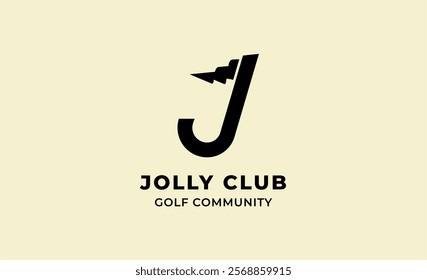 Monogram logo design initial J and Golf. Golf ball, golf stick and sport typography concept. Club and community template design. Club and community template design.