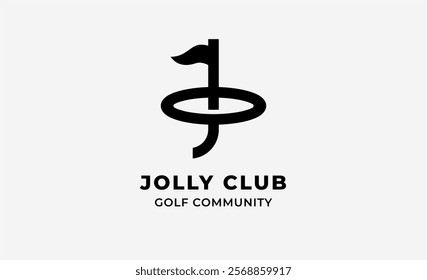 Monogram logo design initial J and Golf. Golf ball, golf stick and sport typography concept. Club and community template design. Club and community template design.