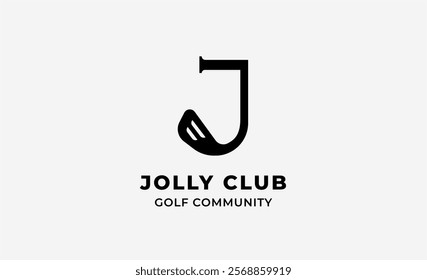 Monogram logo design initial J and Golf. Golf ball, golf stick and sport typography concept. Club and community template design. Club and community template design.