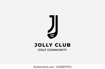 Monogram logo design initial J and Golf. Golf ball, golf stick and sport typography concept. Club and community template design. Club and community template design.