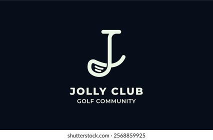 Monogram logo design initial J and Golf. Golf ball, golf stick and sport typography concept. Club and community template design. Club and community template design.