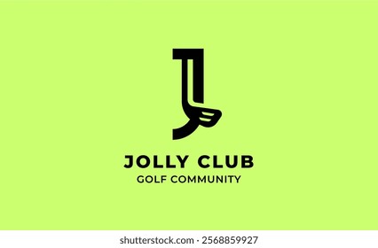 Monogram logo design initial J and Golf. Golf ball, golf stick and sport typography concept. Club and community template design. Club and community template design.