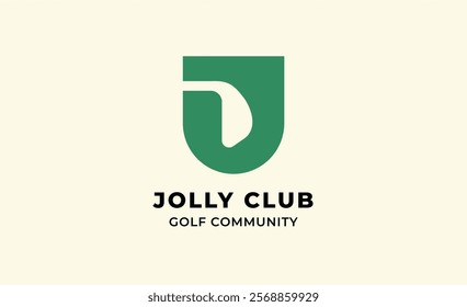 Monogram logo design initial J and Golf. Golf ball, golf stick and sport typography concept. Club and community template design. Club and community template design.