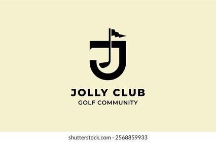 Monogram logo design initial J and Golf. Golf ball, golf stick and sport typography concept. Club and community template design. Club and community template design.