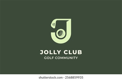 Monogram logo design initial J and Golf. Golf ball, golf stick and sport typography concept. Club and community template design. Club and community template design.