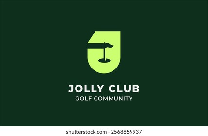 Monogram logo design initial J and Golf. Golf ball, golf stick and sport typography concept. Club and community template design. Club and community template design.