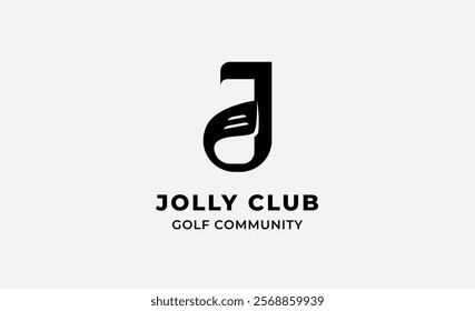 Monogram logo design initial J and Golf. Golf ball, golf stick and sport typography concept. Club and community template design. Club and community template design.