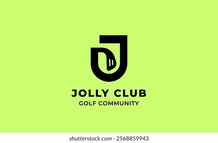 Monogram logo design initial J and Golf. Golf ball, golf stick and sport typography concept. Club and community template design. Club and community template design.