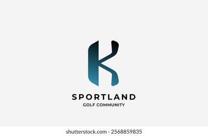 Monogram logo design initial K and Golf. Golf ball, golf stick and sport typography concept. Club and community template design. Club and community template design.