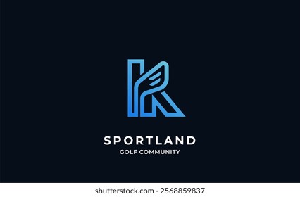 Monogram logo design initial K and Golf. Golf ball, golf stick and sport typography concept. Club and community template design. Club and community template design.