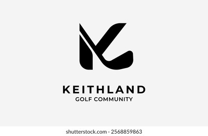 Monogram logo design initial K and Golf. Golf ball, golf stick and sport typography concept. Club and community template design. Club and community template design.