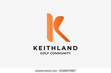 Monogram logo design initial K and Golf. Golf ball, golf stick and sport typography concept. Club and community template design. Club and community template design.