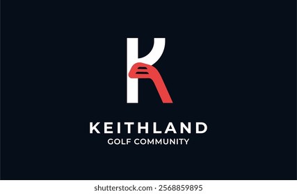 Monogram logo design initial K and Golf. Golf ball, golf stick and sport typography concept. Club and community template design. Club and community template design.