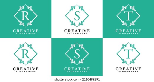 Monogram logo design initial latter RST with style and creative concept