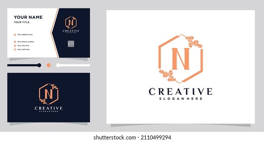 Monogram logo design initial latter N with style and creative concept