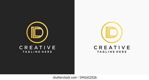 Monogram logo design initial letter d with creative circle concept