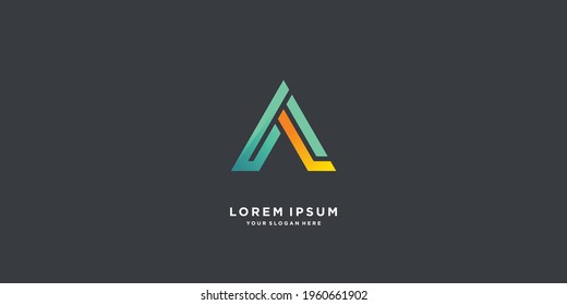 Monogram logo design initial letter A with creative gradient concept part ten