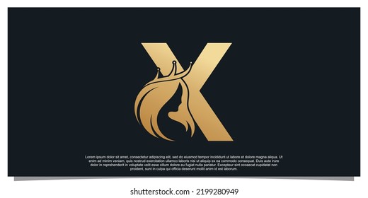 Monogram Logo Design Anfangsbuchstabe X für Geschäfte mit Frauen Beauty-Konzept Premium Vector