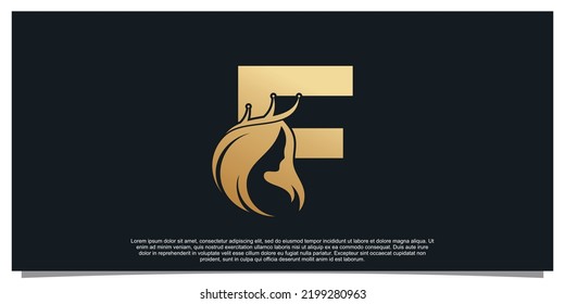 Monogram logo design initial letter F for business with women beauty concept Premium Vector