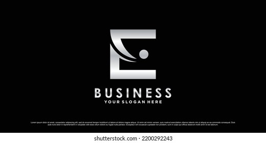 Monogram logo design initial letter e for business or personal with creative concept Premium Vector