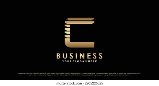 Diseño de logotipo de monograma letra inicial c para empresas o personas con concepto creativo Vector Premium