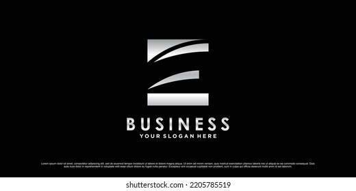 Monogram logo design initial letter e for business or personal with creative concept Premium Vector