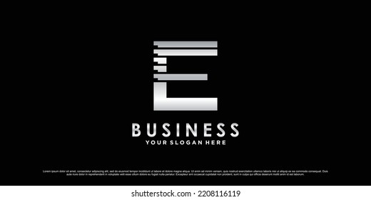 Monogram Logo Design Anfangsbuchstabe e e für Unternehmen oder Privatpersonen mit kreativem Konzept Premium Vector