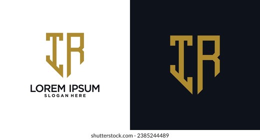 Monogram logo design initial letter i combined with shield element and creative concept