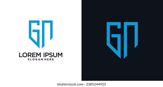 Diseño del logotipo del monograma letra inicial g combinada con el elemento protector y el concepto creativo