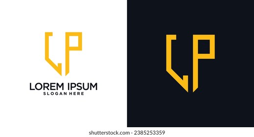 Monogram logo design initial letter l combined with shield element and creative concept