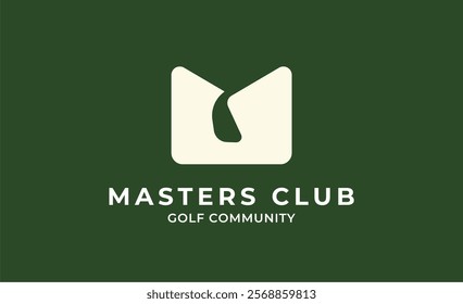 Monogram logo design initial M and Golf. Golf ball, golf stick and sport typography concept. Club and community template design. Club and community template design.