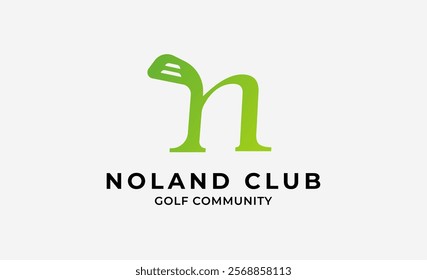 Monogram logo design initial N and Golf. Golf ball, golf stick and sport typography concept. Club and community template design. Club and community template design.