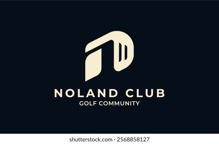 Monogram logo design initial N and Golf. Golf ball, golf stick and sport typography concept. Club and community template design. Club and community template design.